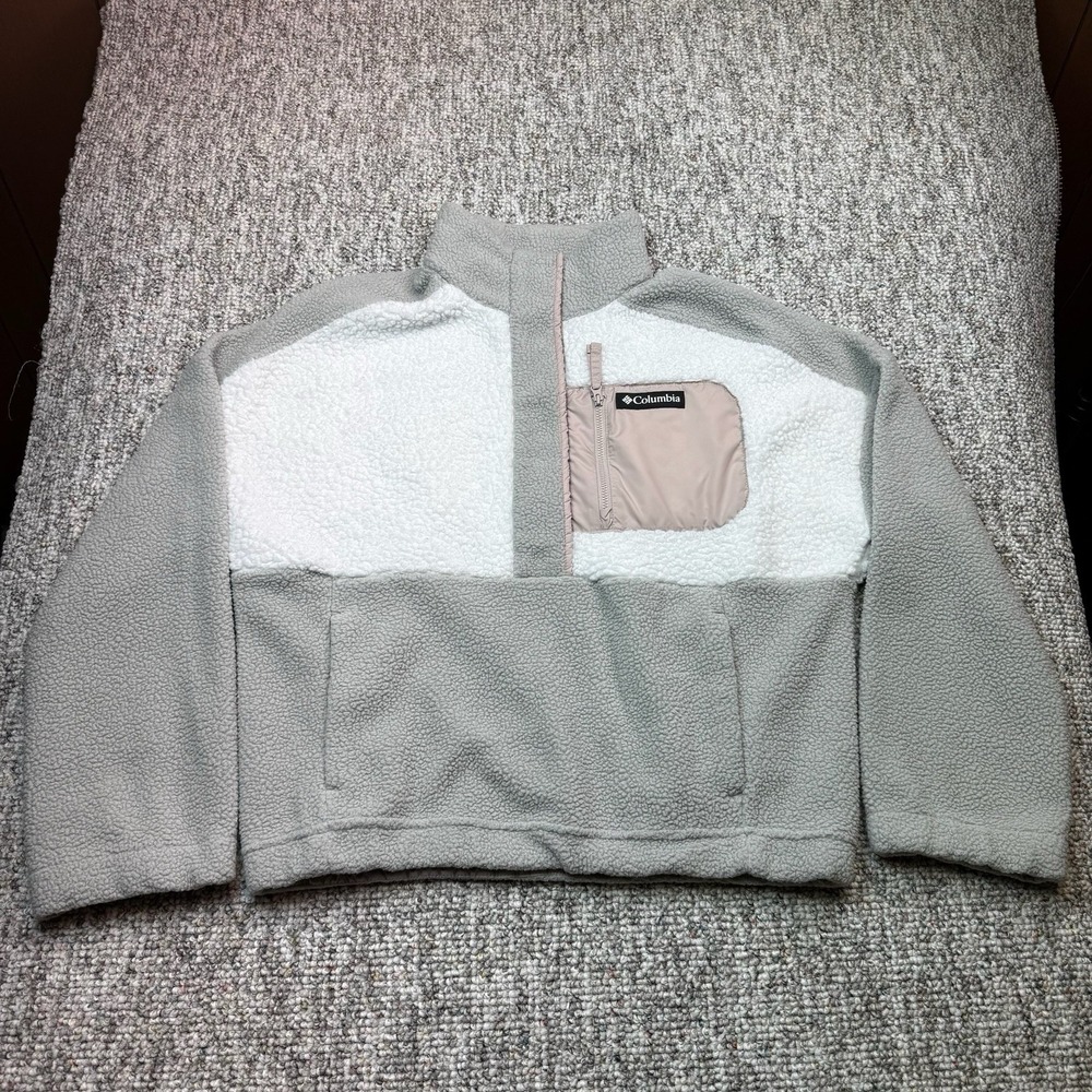 Columbia Sweater Womens Medium Lodge Sherpa 1/2 Snap Fleece Outdoors